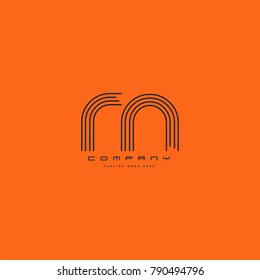 Letters R N joint logo icon. Stroke letter vector element.