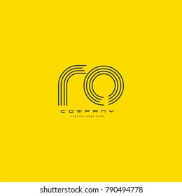 Letters R O joint logo icon. Stroke letter vector element.