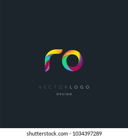 Letters R O, R & O logo, multi colour letters icon vector template.