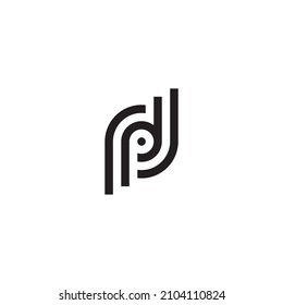 
letters r, P, d and J simple symbol logo vector