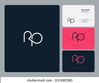 Letters R P, R & P joint logo icon with business card vector template.
