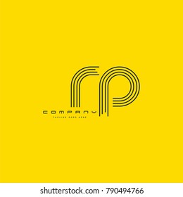 Letters R P joint logo icon. Stroke letter vector element.