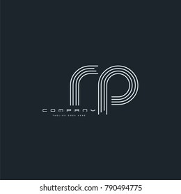 Letters R P joint logo icon. Stroke letter vector element.