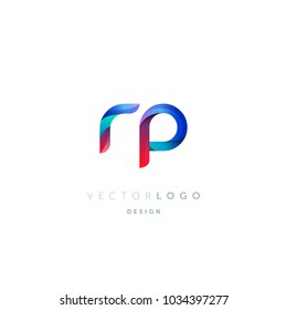 Letters R P, R & P logo, multi colour letters icon vector template.