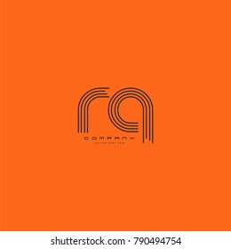 Letters R Q joint logo icon. Stroke letter vector element.