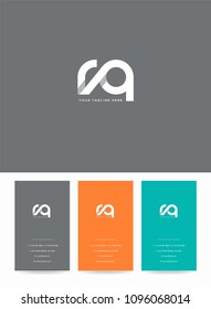 Letters R & Q logo icon with business card vector template.
