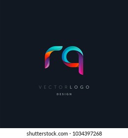 Letters R Q, R & Q logo, multi colour letters icon vector template.