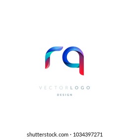 Letters R Q, R & Q logo, multi colour letters icon vector template.