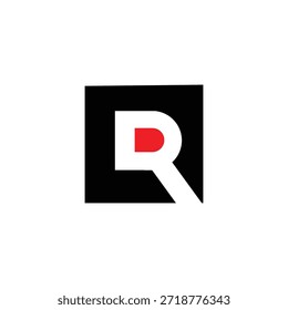 Letters R or RQ Square monogram isolated with white background. 