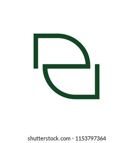 letters r simple thin line logo vector