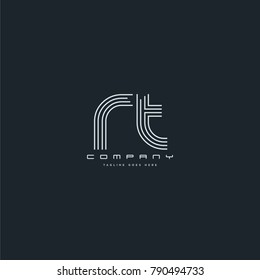 Letters R T joint logo icon. Stroke letter vector element.