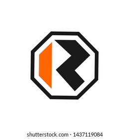 Letters I and R that form octagon