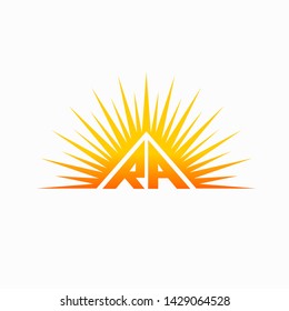 letters R and A that make up the sun