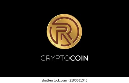 letters R Token cryptocurrency golden coin, Digital online technology blockchain isolated creative letters icon, Vector illustration. Use for logos.