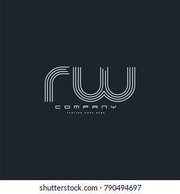 Letters R W joint logo icon. Stroke letter vector element.