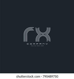 Letters R X joint logo icon. Stroke letter vector element.