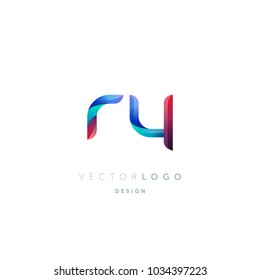 Letters R Y, R & Y logo, multi colour letters icon vector template.