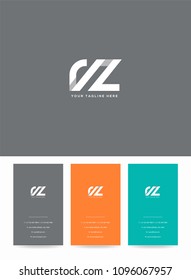 Letters R & Z logo icon with business card vector template.
