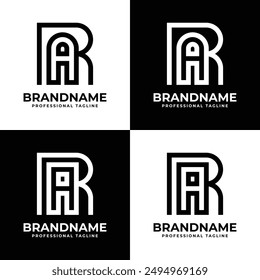 Letras RA Monogram Logo, adecuado para cualquier negocio con iniciales RA o AR