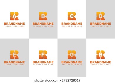 Letras RA RB RC RD RE RF RH Technology Logo Set, for AR BR CR DR ER FR GR HR Initials