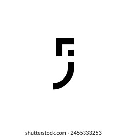 letters r,,c and j simple vector logo symbol