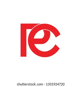 letters rc simple geometric line logo vector