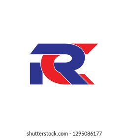 letters rc simple linked geometric logo vector