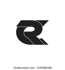 letters rc simple linked geometric logo vector