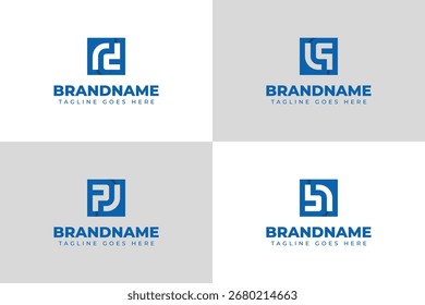 Letras RD LQ PJ BR Logotipo cuadrado, para las iniciales DR QL JP RB
