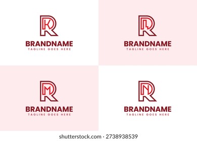 Letters RDK RDL RDM RDN Monogram Logo Set, for brand with DAR DFR DHR DIR initials