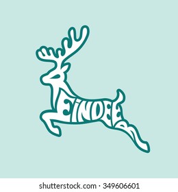 Letters in reindeer shape - vector illustration
