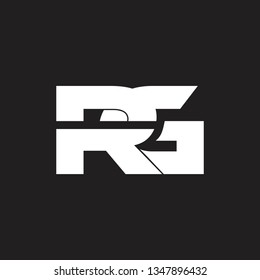 letters rg simple linked geometric monogram logo vector