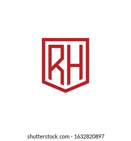 letters RH emblem shape logo
