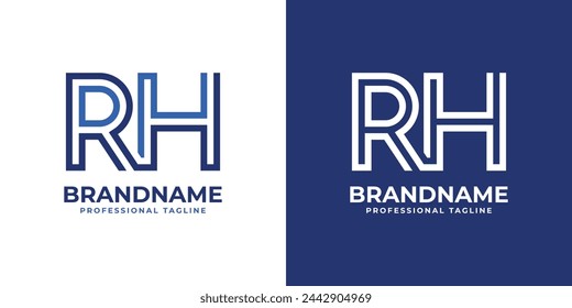 Letters RH Line Monogram Logo, suitable for business with RH or HR initials