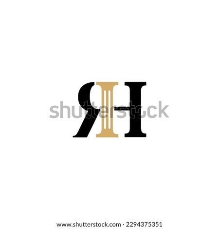 Letters RH and Pillar Logo Theme 002
