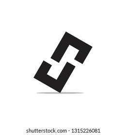 letters rj simple geometric square logo vector