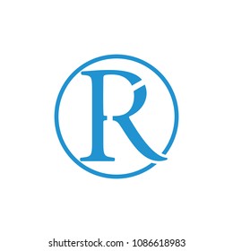 letters rk in circle logo vector