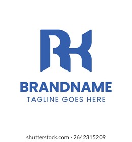 Lettres RK logo monogramme, adapté à toute entreprise avec KR ou initiales RK