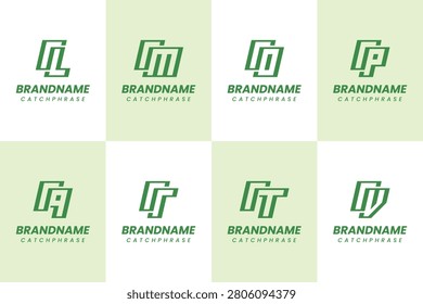 Letters RL RM RN RP RQ RR RT RV Monogram Logo Set