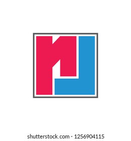 letters rl square geometric logo