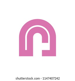 letters rn linear logo vector