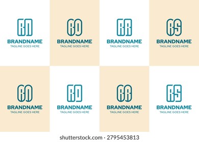 Letters RN RO RR RS Monoline Logo Set, symbolizing clarity, simplicity, and modern identity