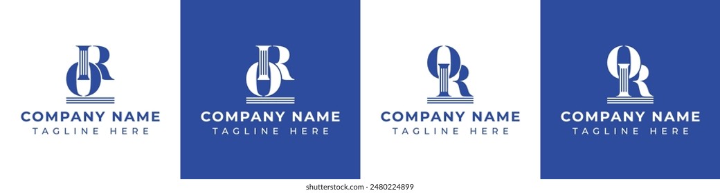 Letters OR and RO Pillar Logo Set, suitable for business with RO and OR related to Pillar