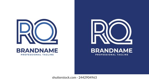 Letras RQ Line Monogram Logo, adecuado para negocios con iniciales RQ o QR