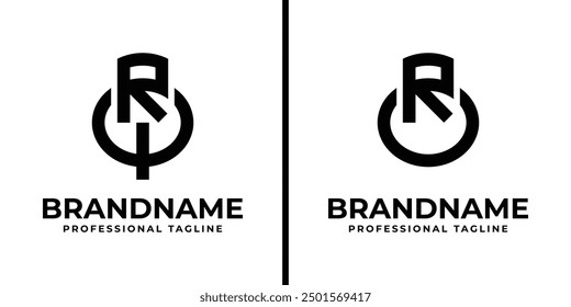 Letras RQ y RO Monogram Logo, adecuado para cualquier negocio con RQ, QR, RO o iniciales OR