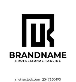 Logotipo del monograma de las letras RU, conveniente para cualquier negocio con las iniciales de UR o de RU