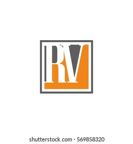 Letters RV orange gray