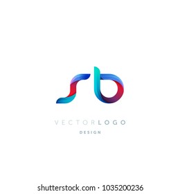 Letters S B, S & B logo, multi colour letters icon vector template.