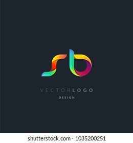 Letters S B, S & B logo, multi colour letters icon vector template.