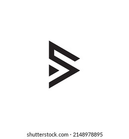 
Letters S and B triangle outline simple symbol logo vector
